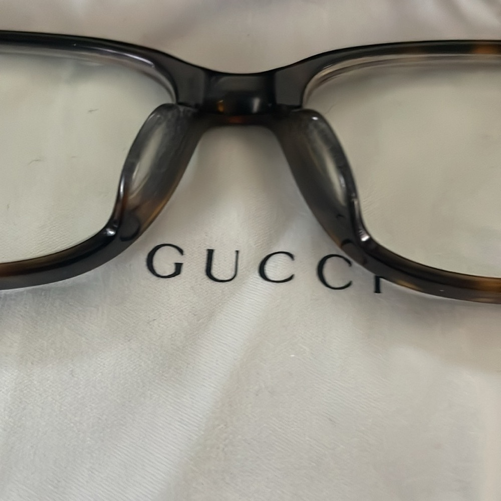 Gucci GG01120A 002 Havana/gold unisex rectangular eyeglasses w/ case & cloth - Picture 5 of 16